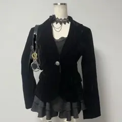 ベロア ジャケット フェアリーグランジ y2k 海外ガール ゴシック バレエコア