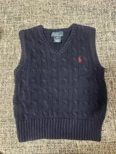 Polo Ralph Laurenネイビー ケーブルニット ベスト　2/2T