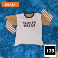 【DILASH】 長袖 カットソー ロンT ロゴT 綿 秋　 130