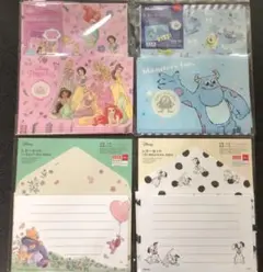 Disney レターセット 4点 未使用 プーさん 101匹わんちゃん