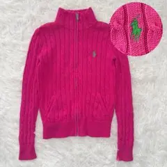 RALPH LAUREN ジップアップ ケーブルニット XS