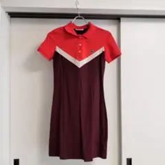 LACOSTE カラーブロックストレッチコットンポロドレス ポロシャツのサムネイル