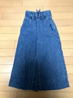 Victarblue デニムパンツ ハイウエスト レースアップ