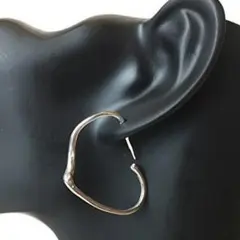 S９２５ オープン   ハート フープ  ピアス    プレゼント  シルバー