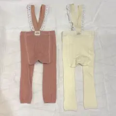 Funny Lazybones サスペンダー付きレギンス 2点セット　新品