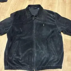 ラルフローレン　ウール スエード ライダース ニット ジャケット 紺 M ラルフローレン ウール スエード ライダース ニット ジャケット 紺 M