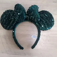 ディズニー　カチューシャ ダークグリーン