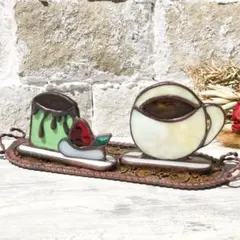 ๑ほっこりカフェタイム๑とろとろシリーズ カラメルプリンステンドグラスオブジェ