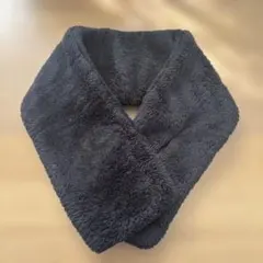 無印良品　再生ポリエステル　あったかボアマフラー　ブラック