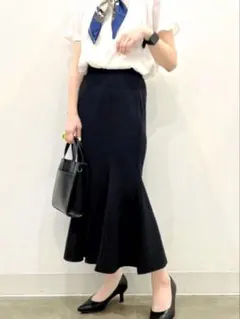 ［GU］カットソーマーメイドロングスカート(丈標準）BLACK / Mサイズ