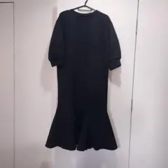 GRL ブラック カットソーワンピース F