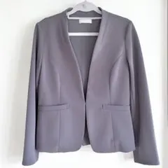 グレージュ ノーカラージャケット S