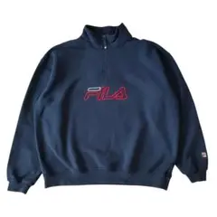 【フィラ】FILA 1/4 Zip ロゴスウェット