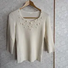 TO BE CHIC パールピーズ装飾7部袖トップス　サイズIIのサムネイル