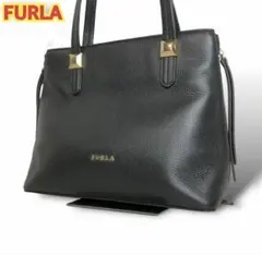 美品 FURLA フルラ ブラック 黒 レザー トートバッグ ハンド 通勤 旅行