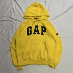 GAP ロゴ フリースパーカー イエロー XS
