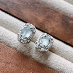 天然ミャンマー本翡翠 925シルバー ピアス