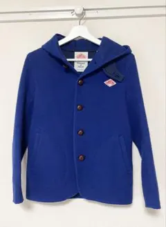 DANTON ウールモッサ　フード付きジャケット　ブルー