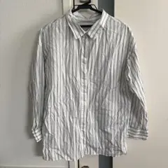 GU 白ストライプ 長袖シャツ