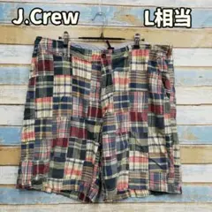 90s J.CREW 巨人タグ ハーフパンツ パッチワーク マドラス チェック