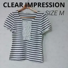 CLEAR IMPRESSION　ボーダー　カットソー　フリルのサムネイル