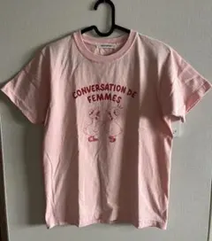 【美品】チャイルドウーマン＊アヒル プリント 古着風 半袖Tシャツ ピンクのサムネイル