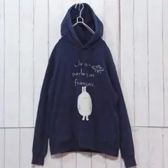 graniph グラニフ 刺繍ロゴ パーカー フーディー ネイビー Mサイズ