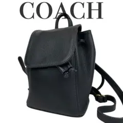 ✨良品 COACH オールドコーチ ミニリュック 巾着 オールレザー　ブラック