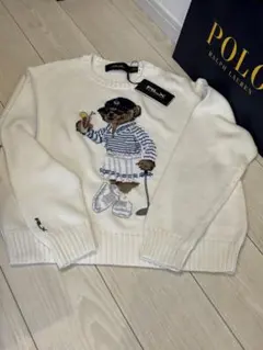 専用RLX ラルフローレン ゴルフ 新品タグ付 白ニットセーター ポロベアー刺繍
