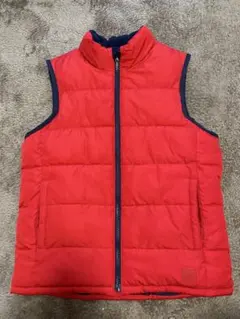 赤 中綿ベスト フロントジッパー 2ポケット