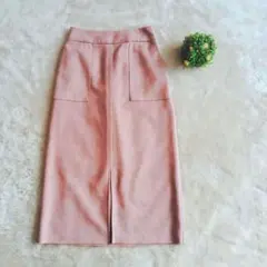 Discoat タイトスカート スエード風 ピンク　フリーサイズ