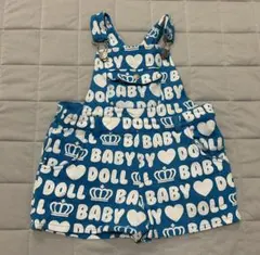 【美品】BABYDOLL 総柄 オーバーオール サロペット　水色