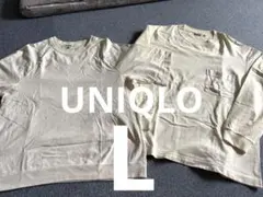 UNIQLO メンズ　インナー　ロンT Tシャツ　オフホワイト　白　Lのサムネイル