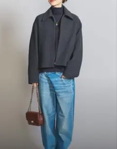 BEAUTY&YOUTHウールライクショートジップブルゾン