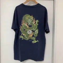 【値下】STUSSY ドラゴン グラフィック Tシャツ ネイビー