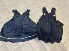 プティマイン デニム オーバーオール ワンピース 70cm