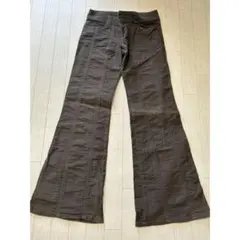 【*】様 〇　レディース　ダークブラウン　カーキ フレアパンツ コットン S