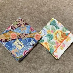 ☆新品未使用☆ 和柄　洋柄　花　ハンカチ　2枚セット