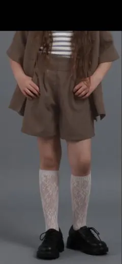 グローバルワークキッズ用ショートパンツ　パンツ リネンライクキュロット