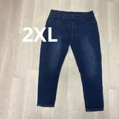 スキニーデニム　ストレッチデニムパンツ 【2XL】　ブルー　レディース　ジーンズ