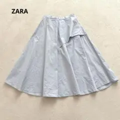 ザラ フレアスカート Aライン ミモレ丈 XS　アシンメトリーデザイン