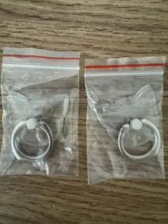 スマホリング クリア ネコ 2個セット