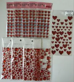 デコパーツ シール ラインストーン デコシール 赤 レッド 推し活