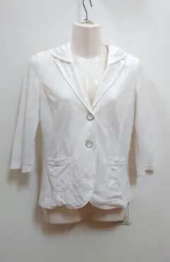 コムサイズム フード付きジャケット テーラードジャケット カットソージャケット