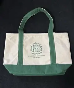 J.PRESS トートバッグ アイボリー/グリーン Fのサムネイル