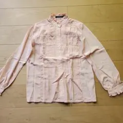 ピンクプリーツシャツ　Je reviens Scali