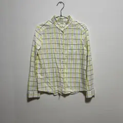 チェック柄長袖シャツ ホワイト/イエロー/ブラック