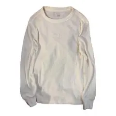 GAP ロゴ サーマル ワッフル ニット ロンT カットソー オフホワイトのサムネイル