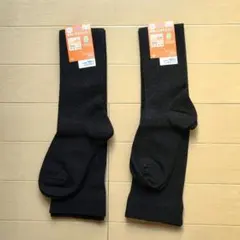 【新品】オーバーニーソックス60cm　21-23cm　2足　黒　ニーハイ　靴下