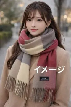 新品 大判 ストール マフラー 格子柄 タータンチェック 通勤 通学 ロング